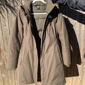 North Face green parka